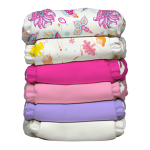Reusable Cloth Diapers 6pk with 12 Inserts - One Size Hybrid AIO