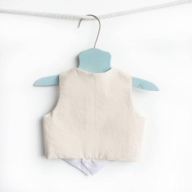 Linen Vest Set - Natural