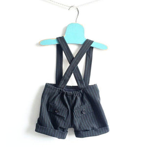 Dressy Shortalls - Black Pinstripe