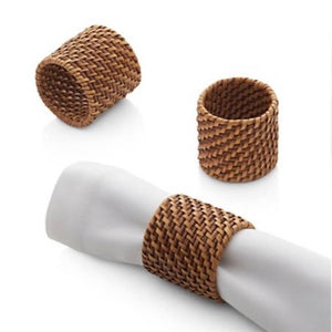 Commons Rattan Napkin Ring Holders Set of 6