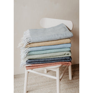 Tartan Recycled Wool Blanket Herringbone Collection