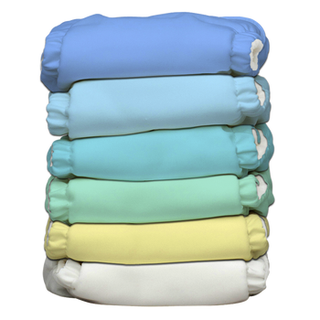 Reusable Cloth Diapers 6pk with 12 Inserts - One Size Hybrid AIO