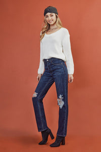 KanCan Jess Ultra High Rise Dark Wash 90's Boyfriend