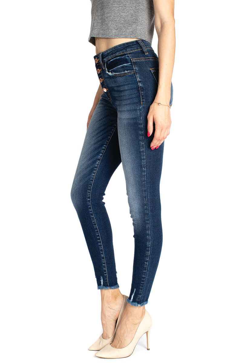 KanCan Gemma High Rise R&B Ankle Skinny Dark