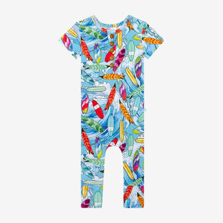 Posh Peanut Waves Henley Romper