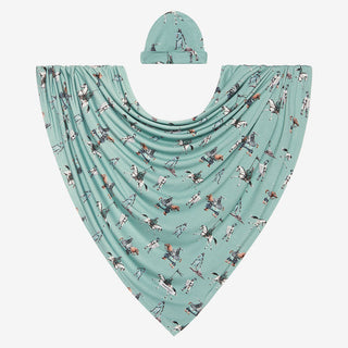 Posh Peanut Wallace Infant Swaddle & Beanie Set